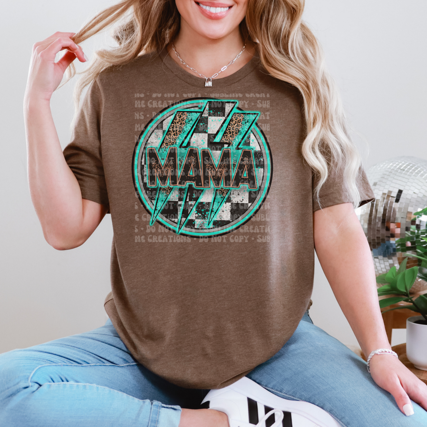 turquoise checkered mama