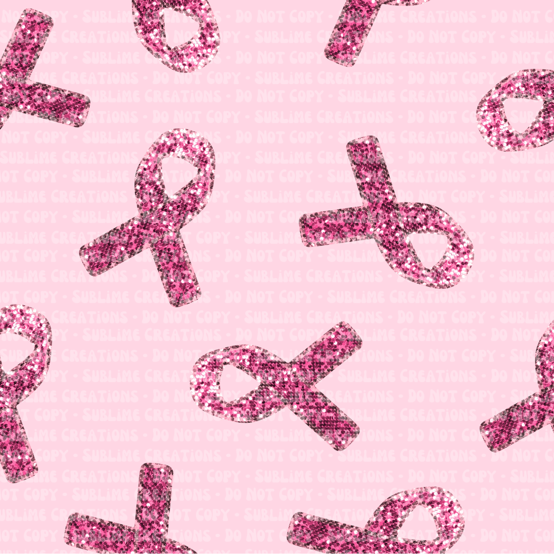 glitter breast cancer ribbons