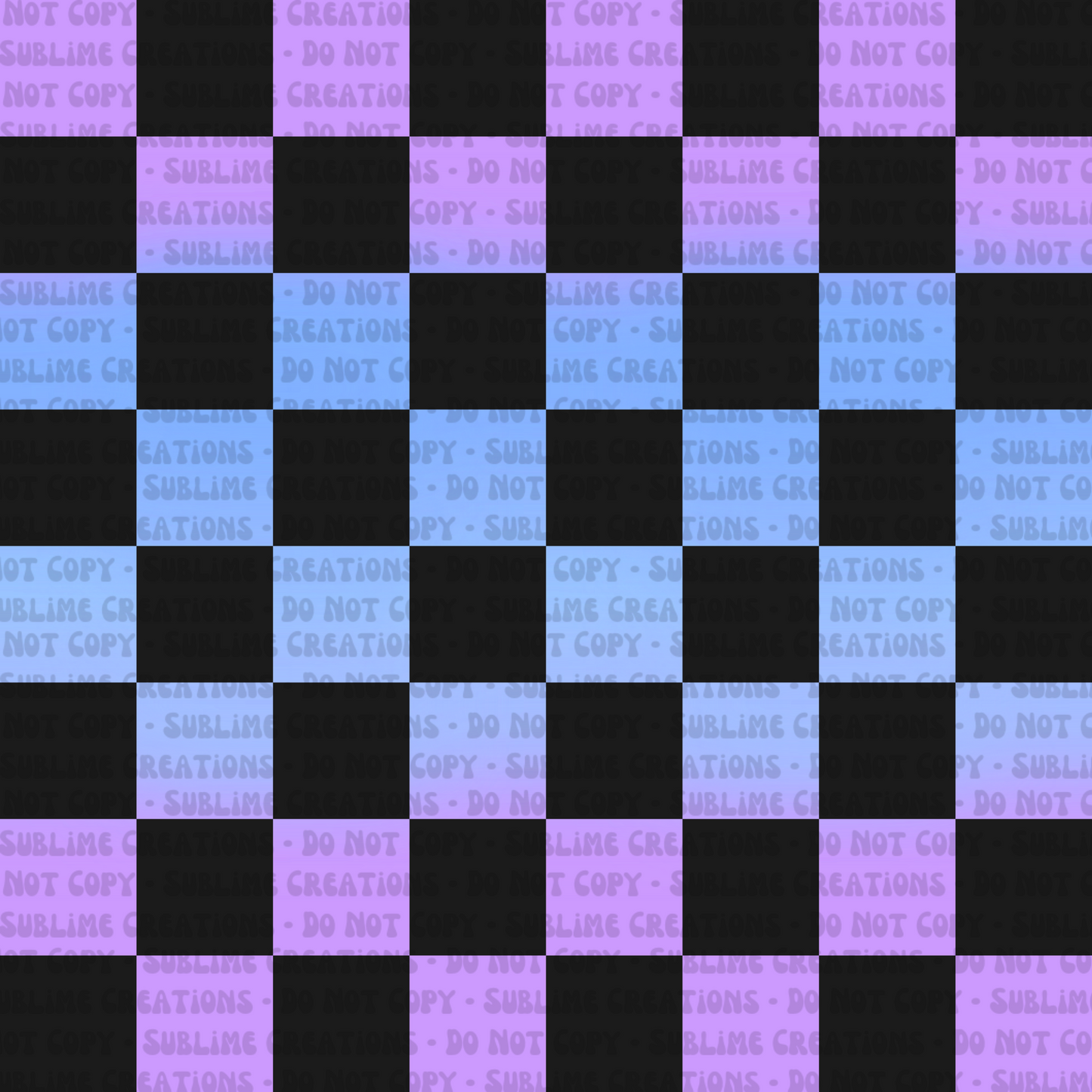 ombre blue + purple checkers