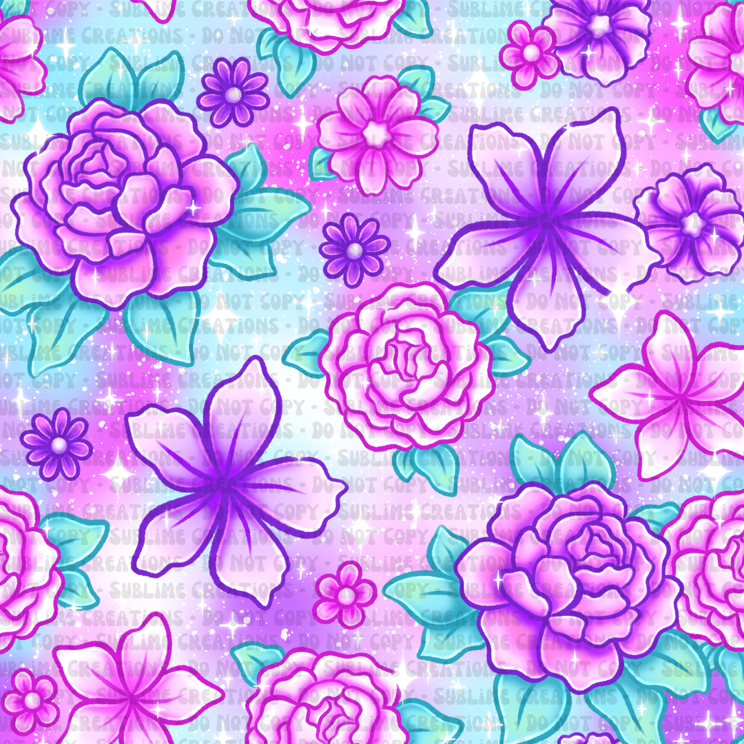 glowing flower garden