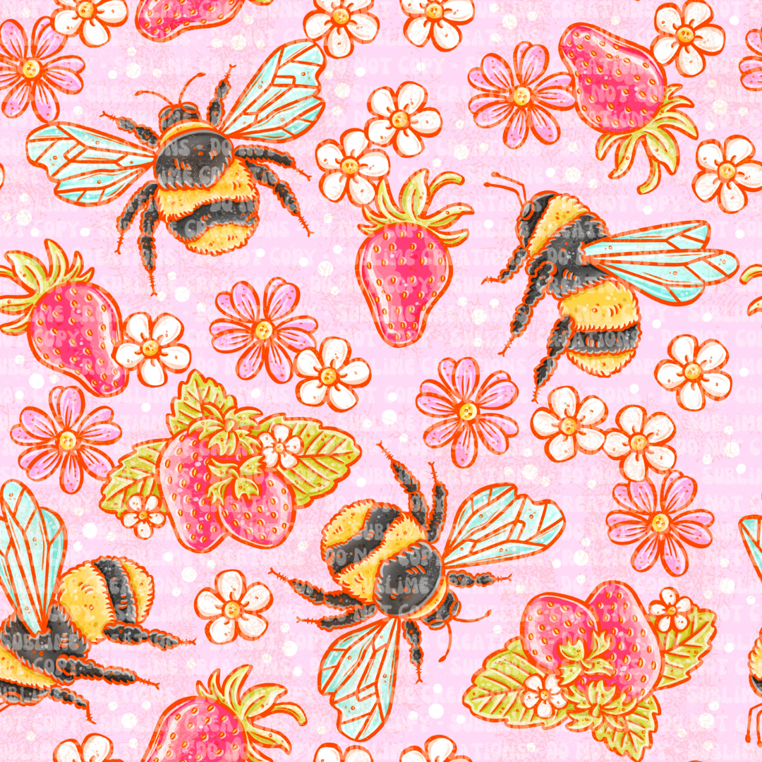 strawberry bees