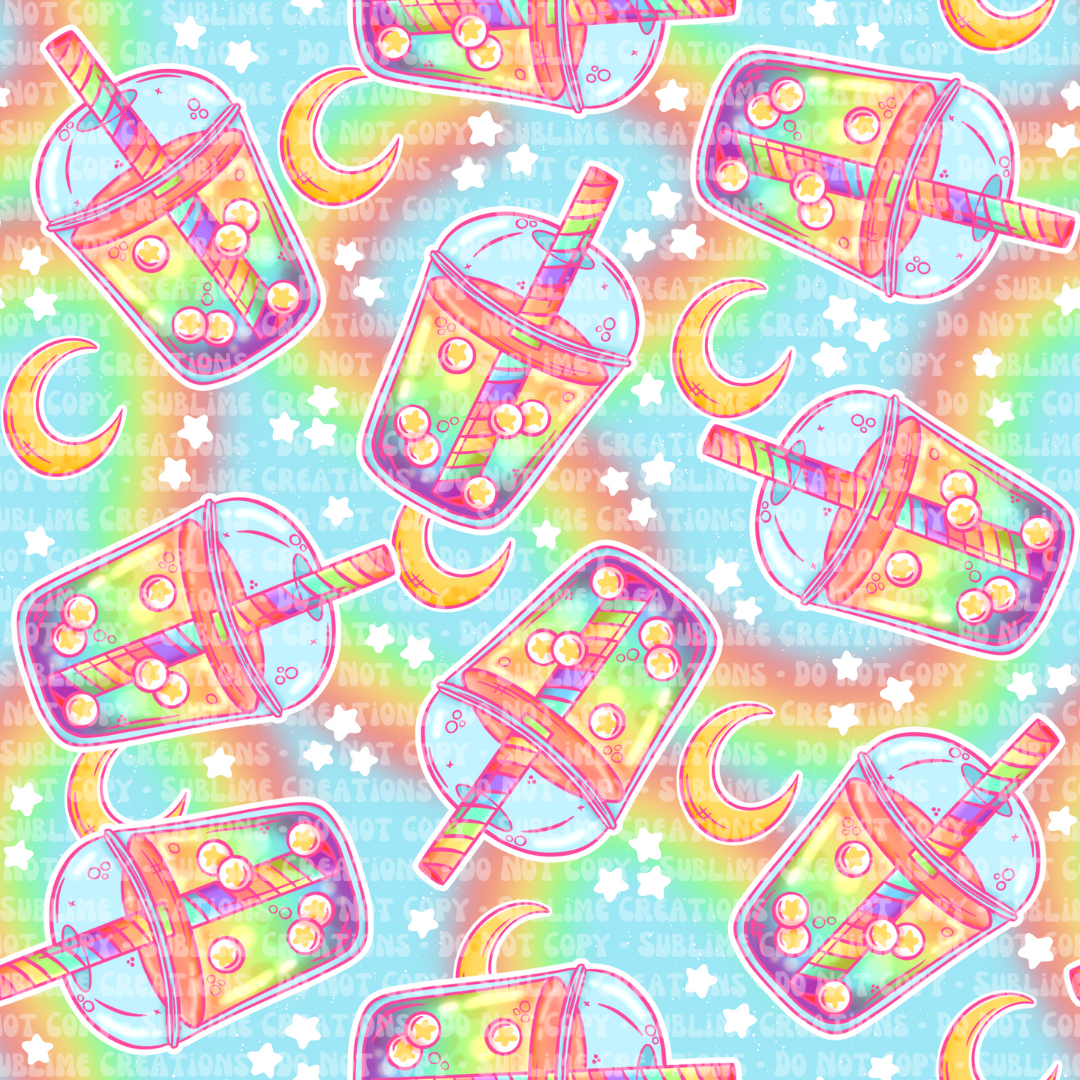 bright rainbow boba