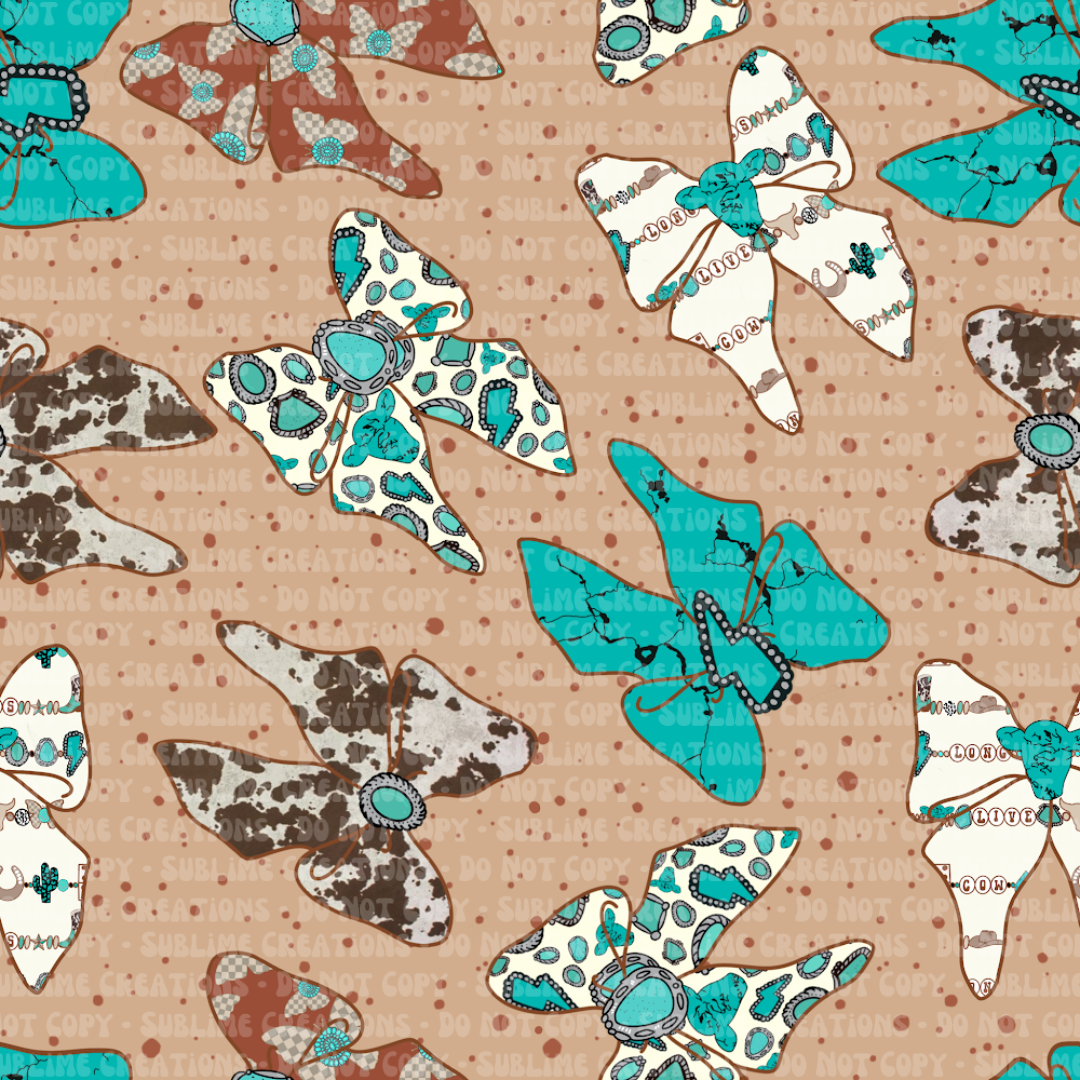 western bows on tan