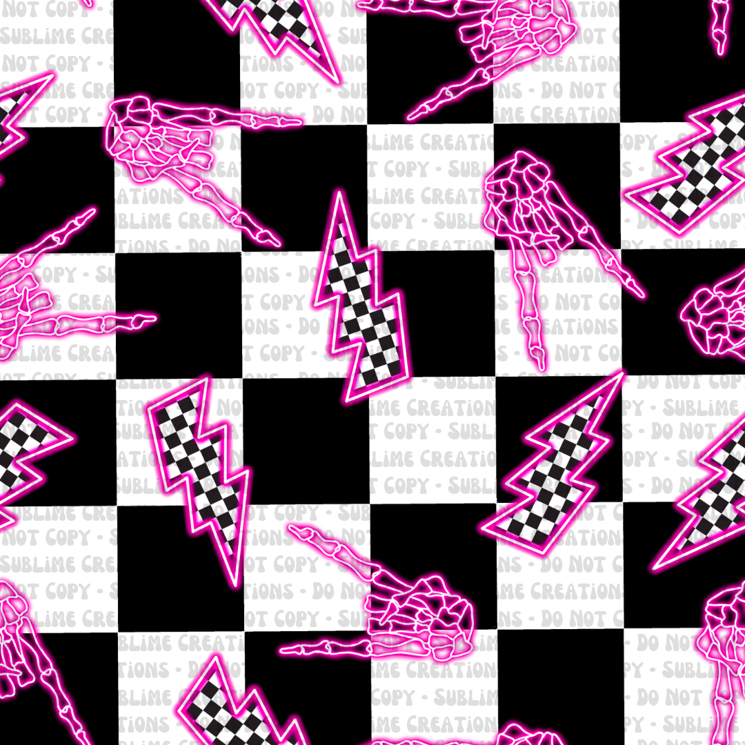 neon skellies on checkers