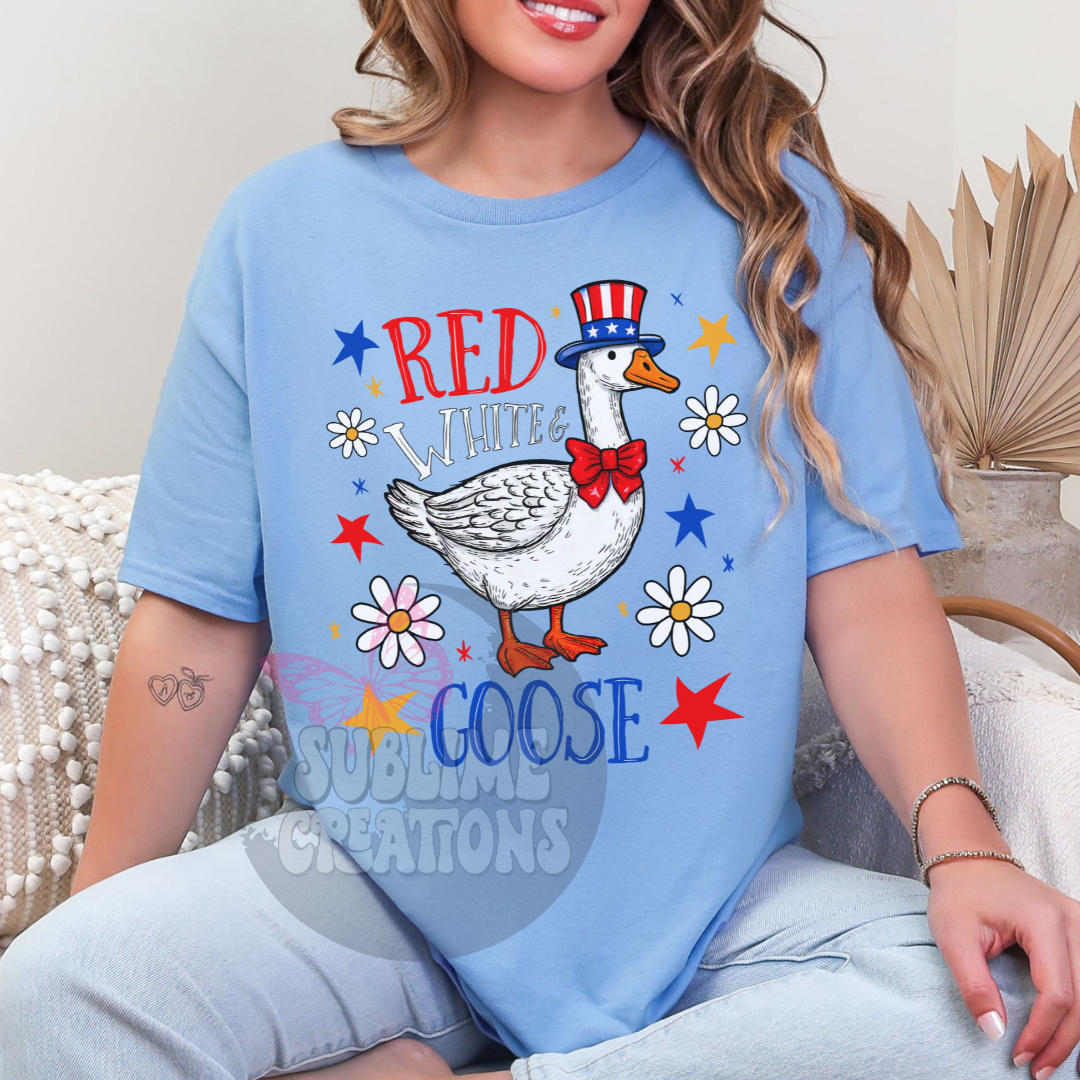 red white and goose