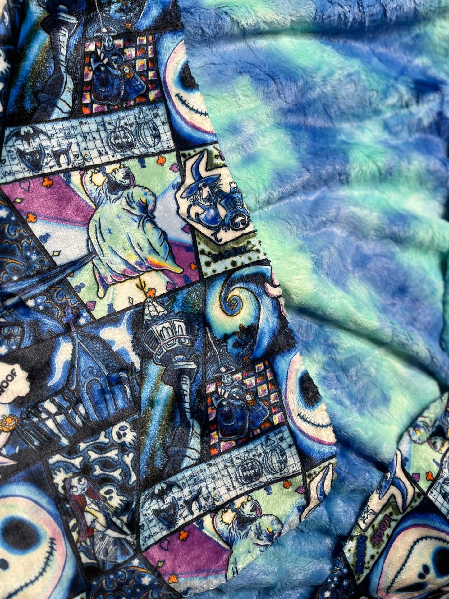 50x60 Fur back blanket- ocean blue