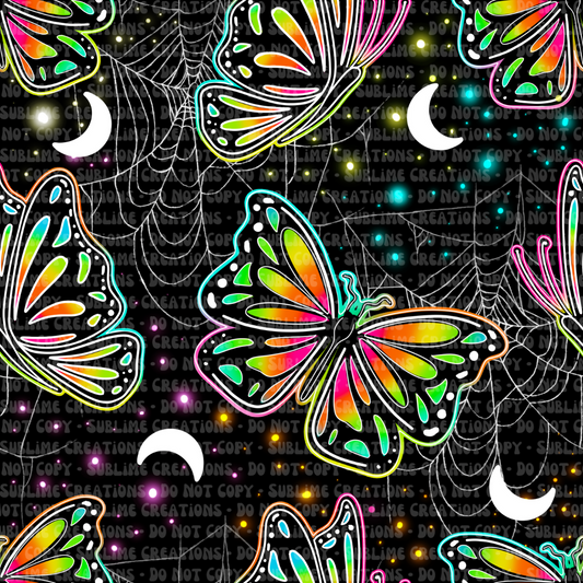neon night butterflies