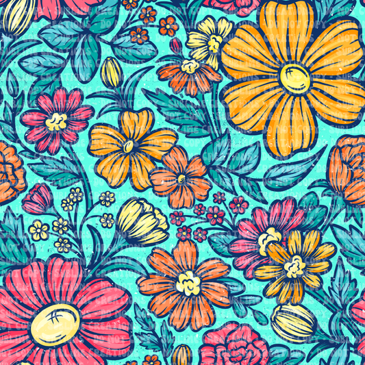 neon tropical flowers