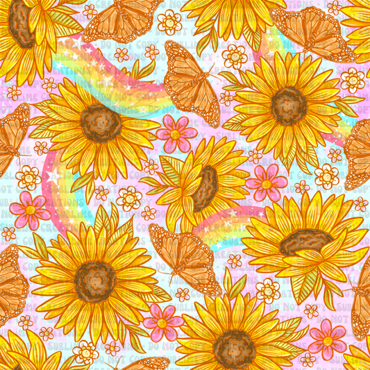 sunflowers + butterflies