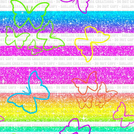 rainbow butterfly stripes