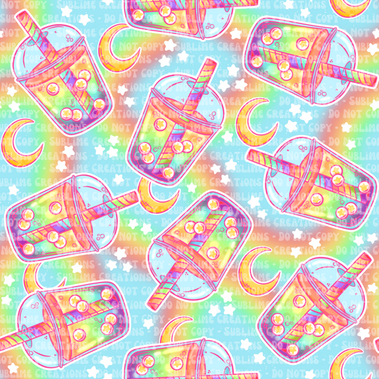 bright rainbow boba
