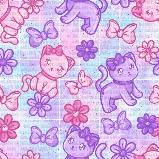 pink + purrrple kitties