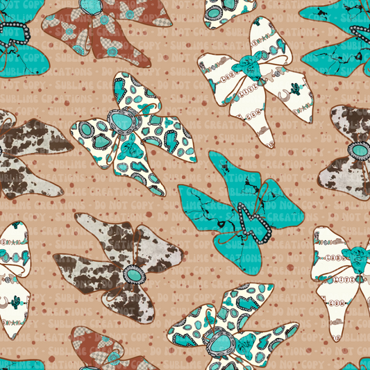 western bows on tan