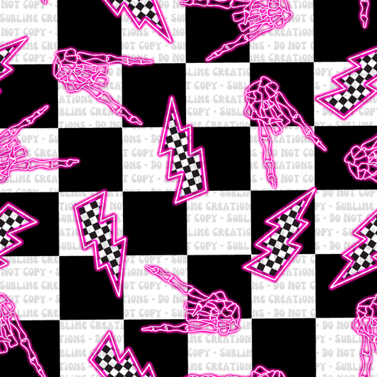 neon skellies on checkers