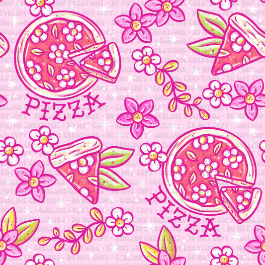 pink floral pizzas